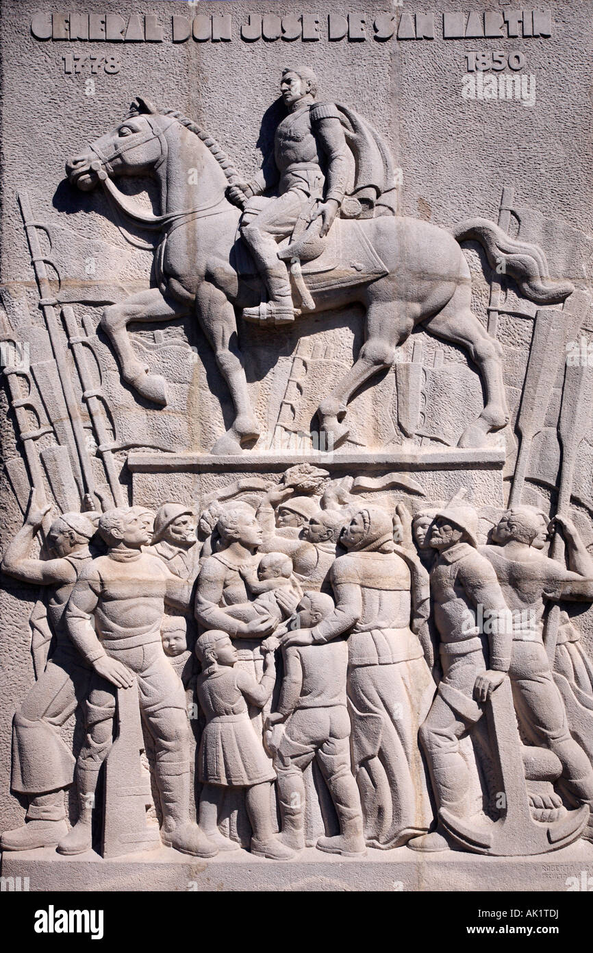 Denkmal für General San Martin bei Caminito Street, Buenos Aires, Argentinien Stockfoto