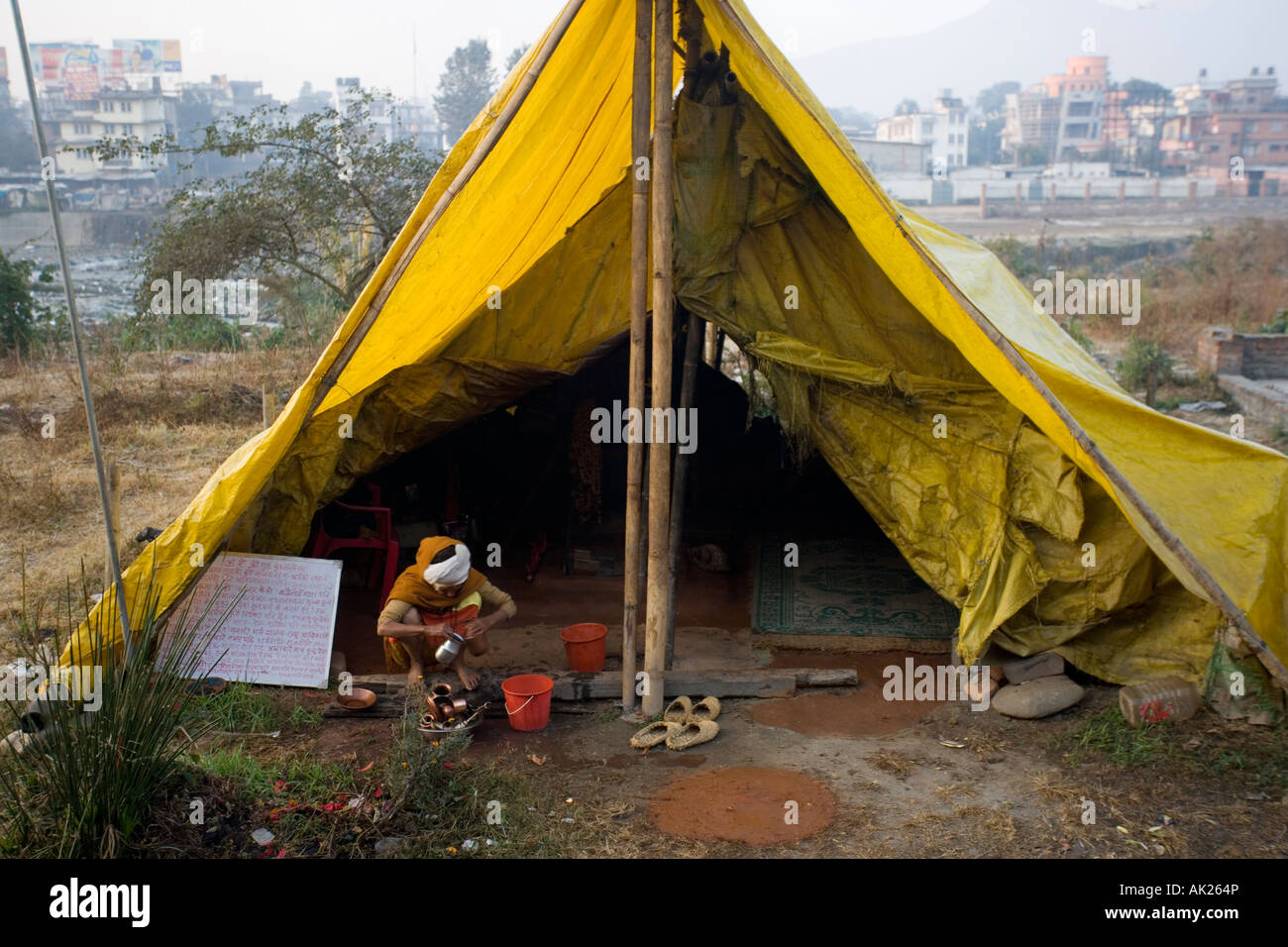 Zelt nach Hause, Kathmandu Stockfoto