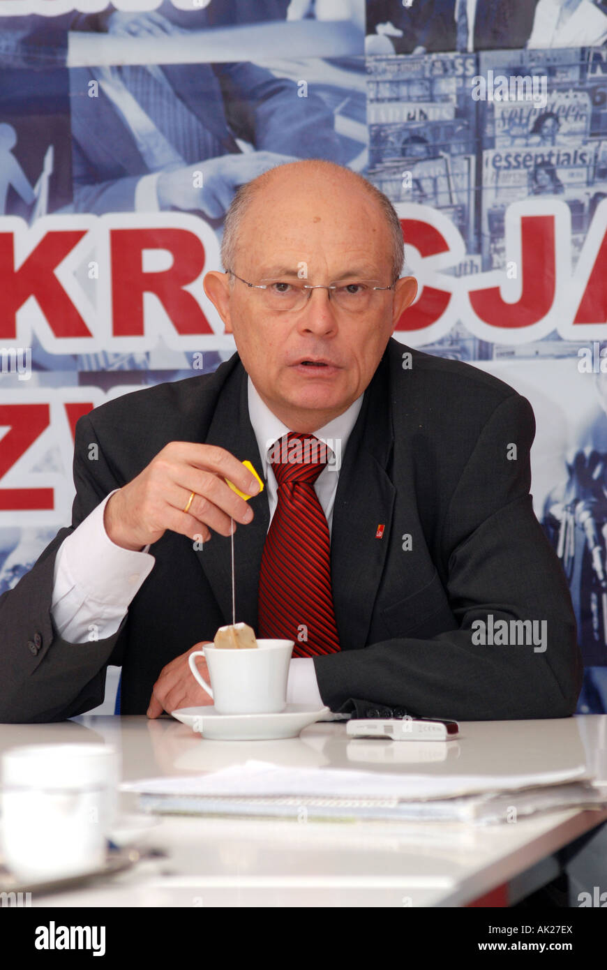 Polnischer Politiker Marek Borowski von SdPl (Sozialdemokratie Polens) Stockfoto