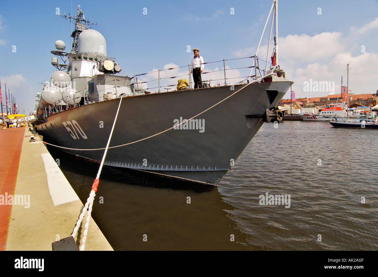 Russisches Schiff mit Raketen, Bremerhaven, Bremen, Deutschland Stockfoto