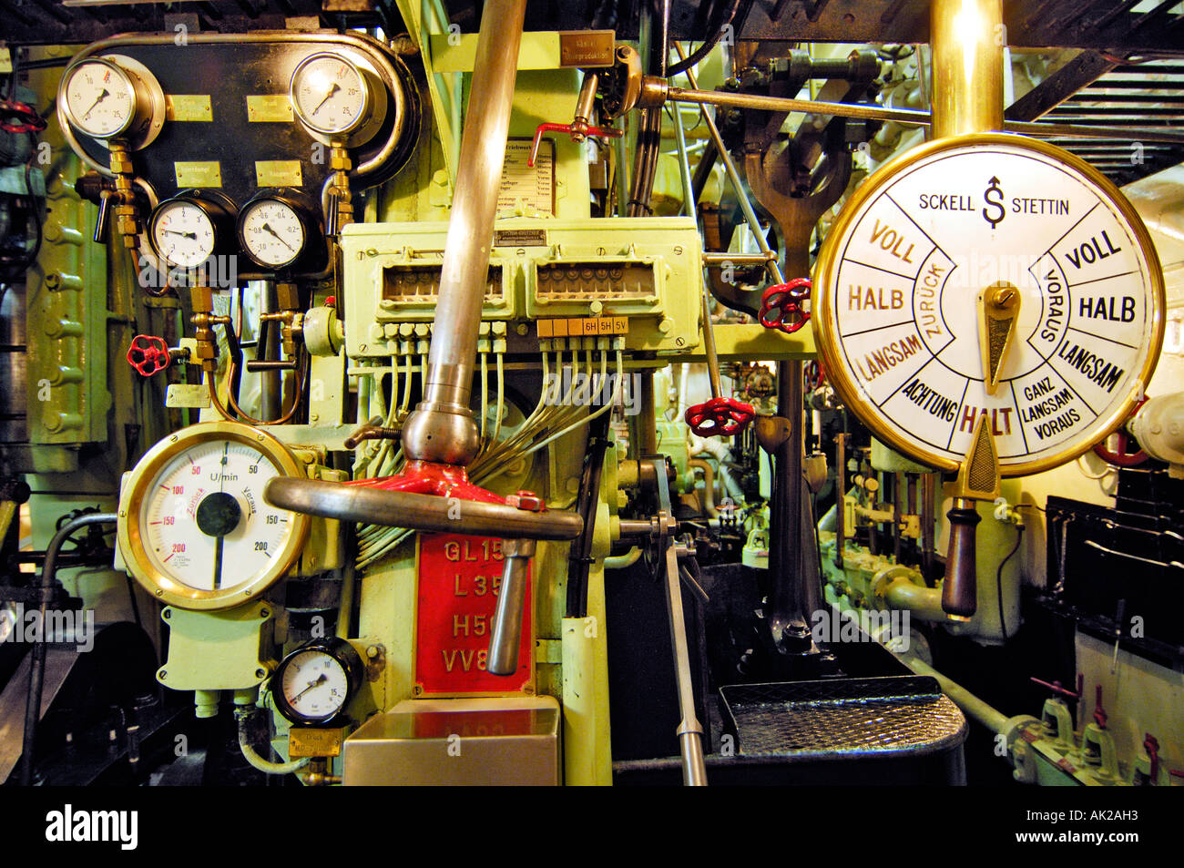 Instrumente der Dampfmaschine von Eisbrecher Stockfoto