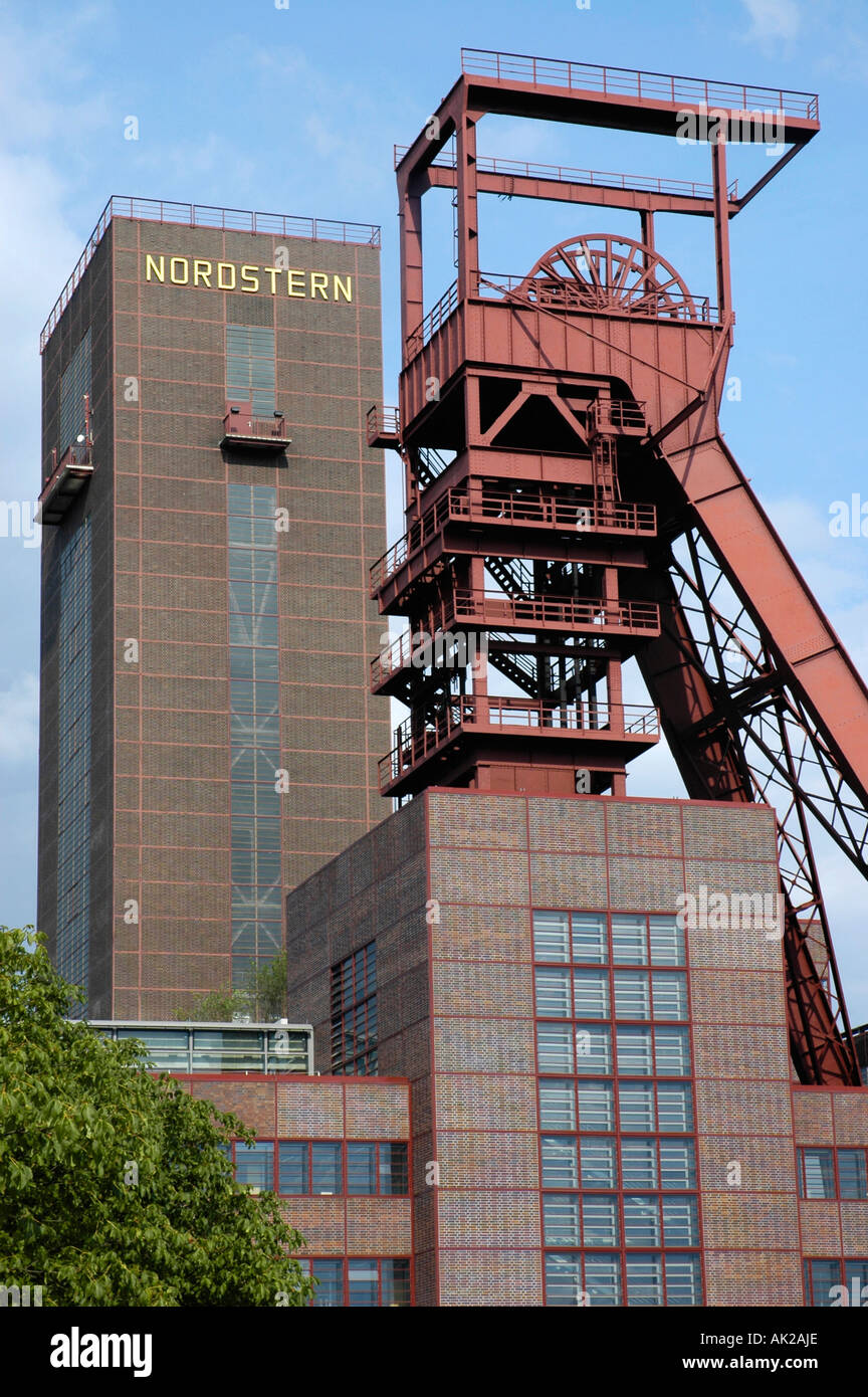 Nordsternpark, Straße der Industrie Kultur, Gelsenkirchen, Ruhr Gebiet, NRW, Nordrhein Westfalen, Deutschlands Stockfoto