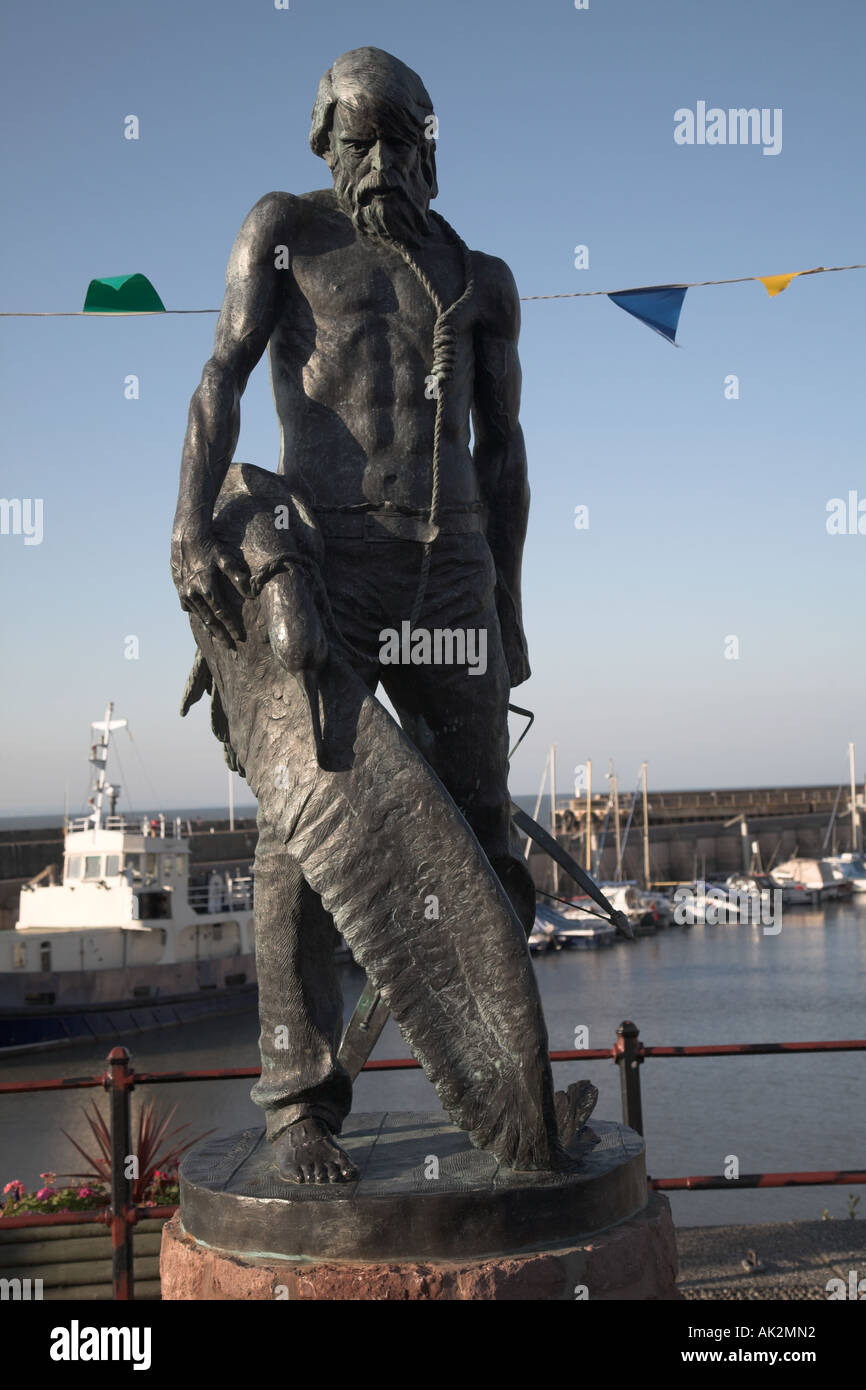 Statue von Ancient Mariner Watchet Hafen Somerset England Stockfoto