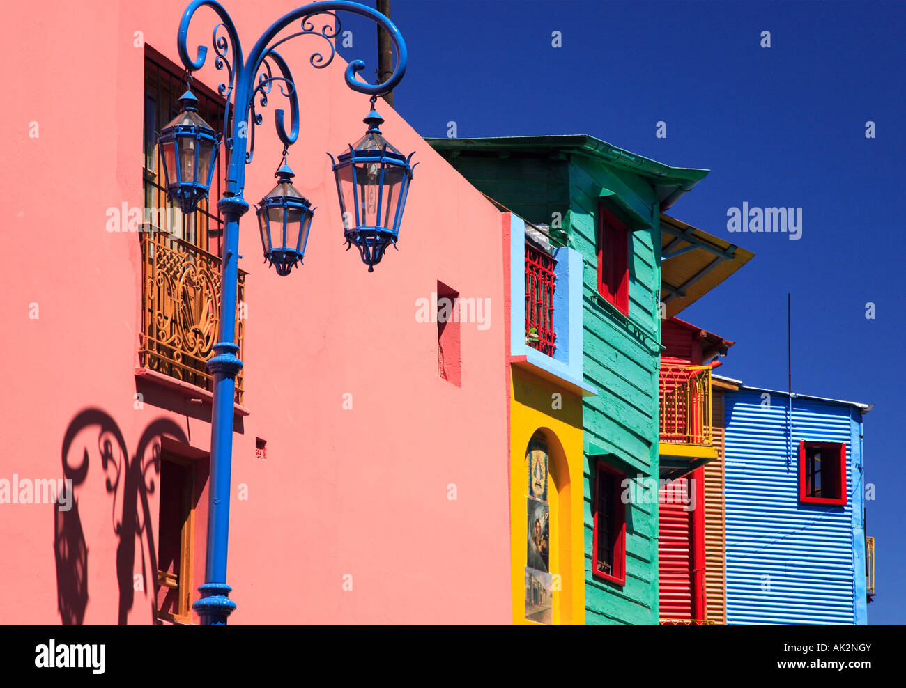 "Caminito Straße" seitliche Ansicht, "La Boca" Stadt Buenos Aires, Argentinien Stockfoto