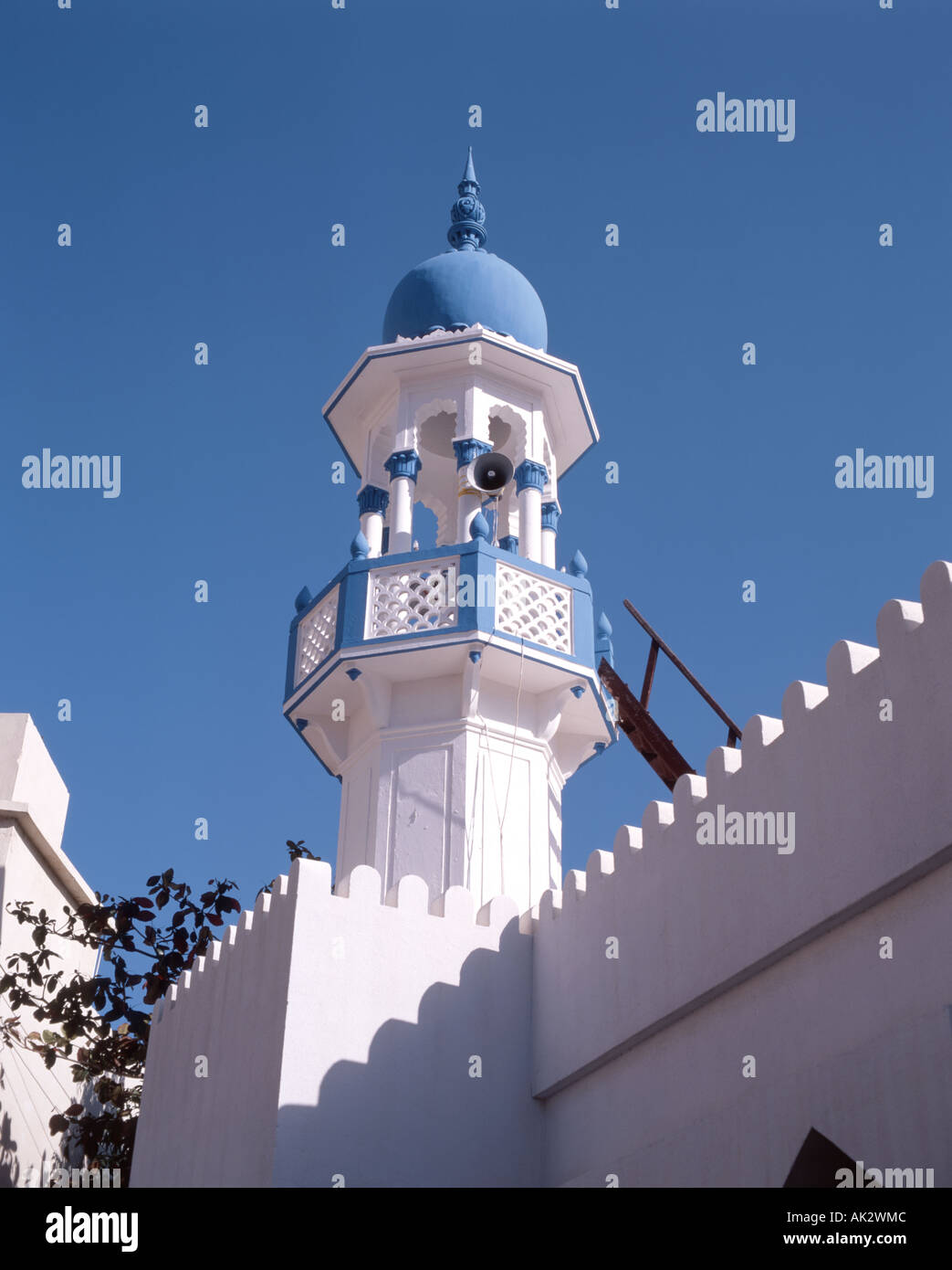 Kleine Moschee Minarett, Muscat, Sultanat von Oman Stockfoto