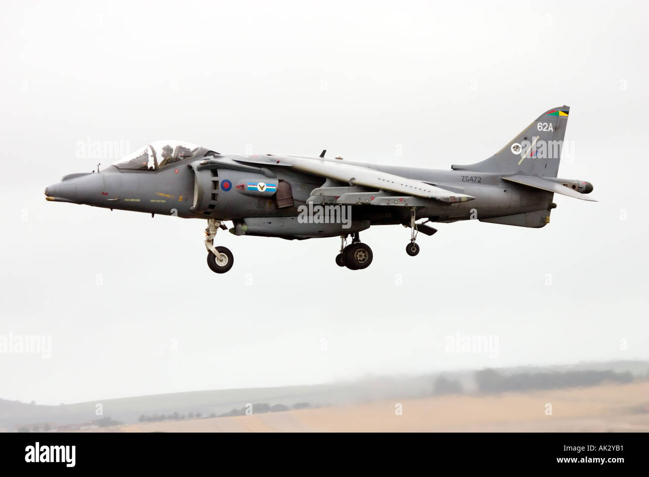 RAF British Aerospace Harrier GR7 20 R Squadron im revolutionären Hover-Modus vectoring Düsen im Einsatz Stockfoto