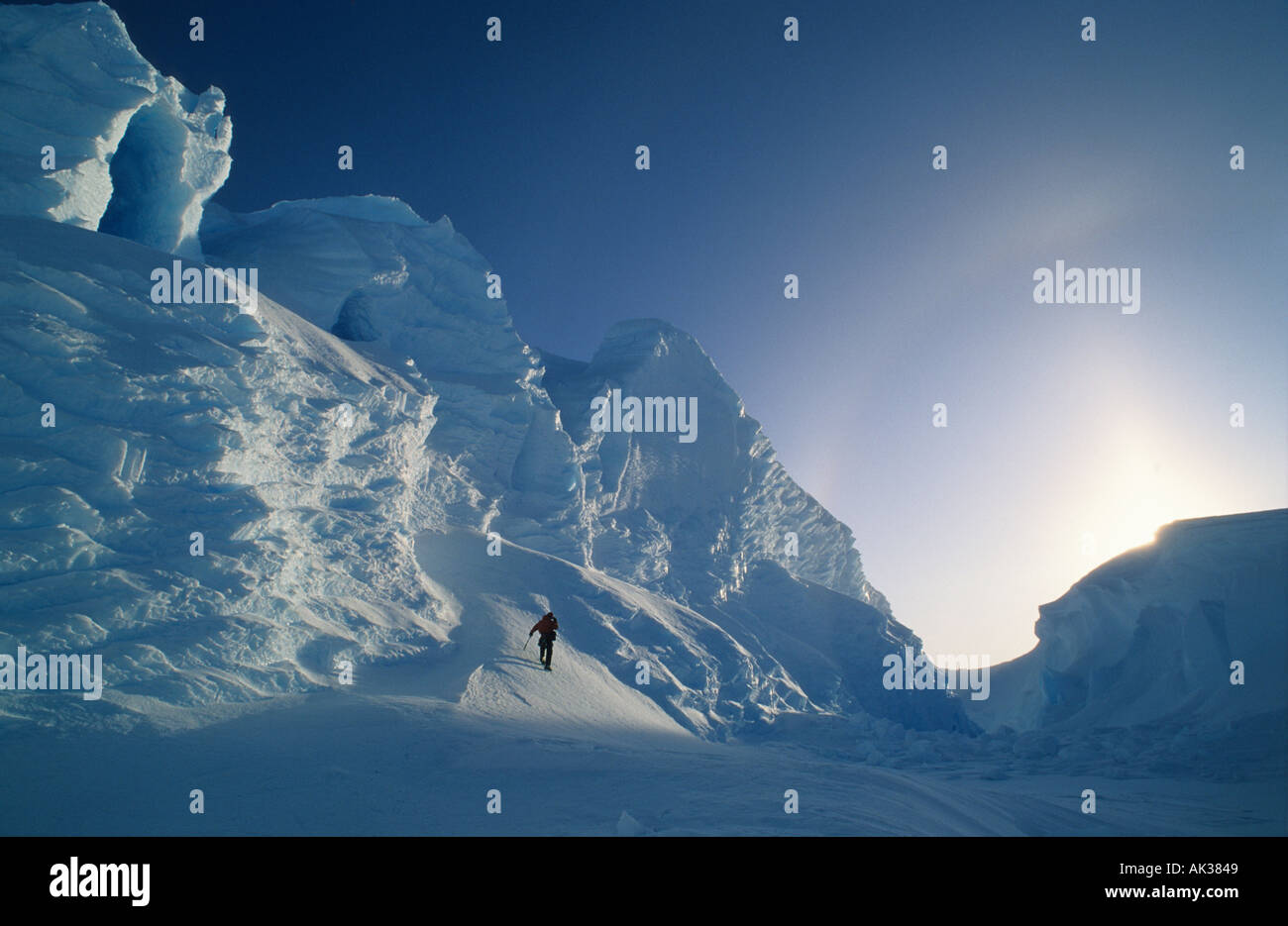 Die Erkundung der Brunt Ice Shelf, Mäntel Land, Antarktis Stockfoto