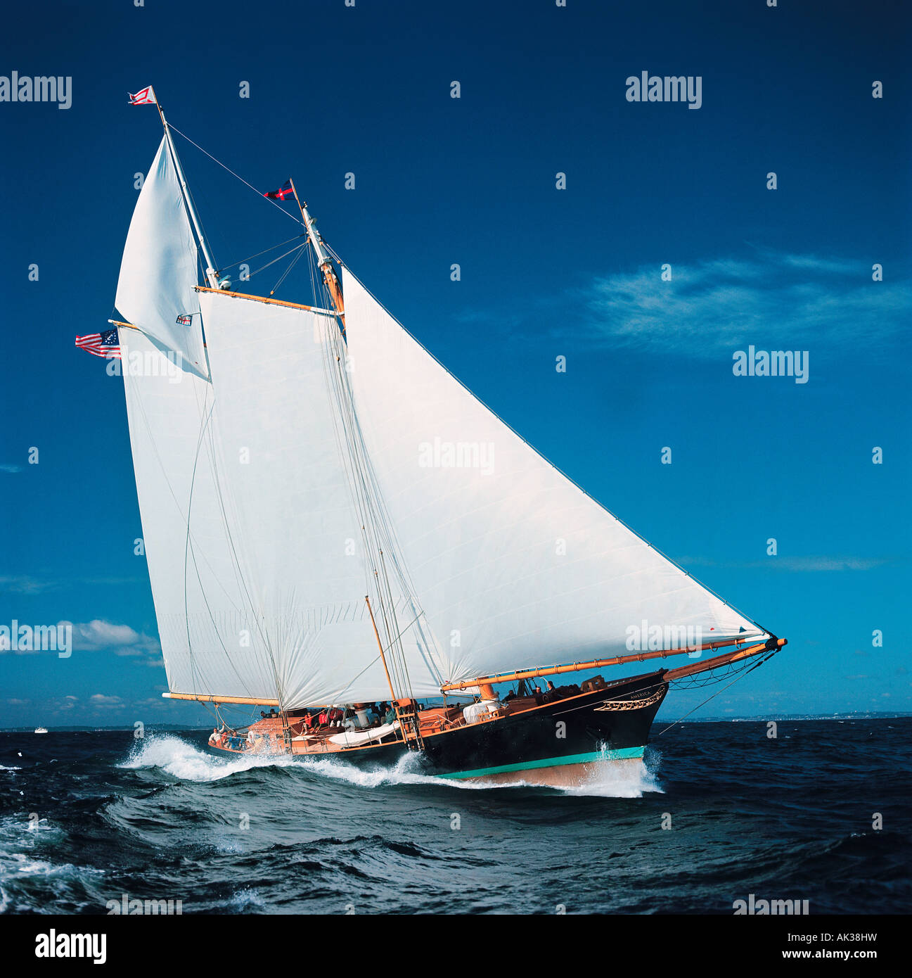 Transport, Großsegler, historische Segeln Schiff, die Amerika, erste Gewinner des Americas Cup, Stockfoto