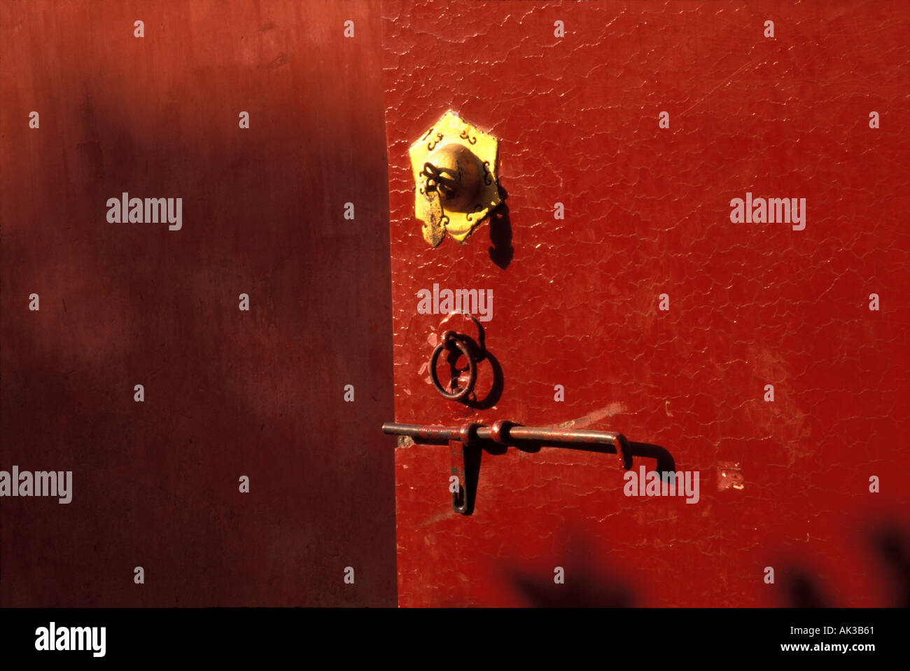 Altes Rotes Tor an der verbotenen Stadt Peking China Stockfoto
