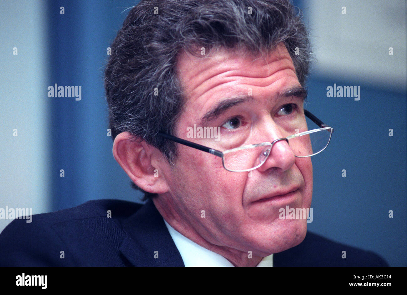 Lord John Browne Chief Executive von BP plc am Royal Institute for International Affairs, London, UK. 2002. Stockfoto