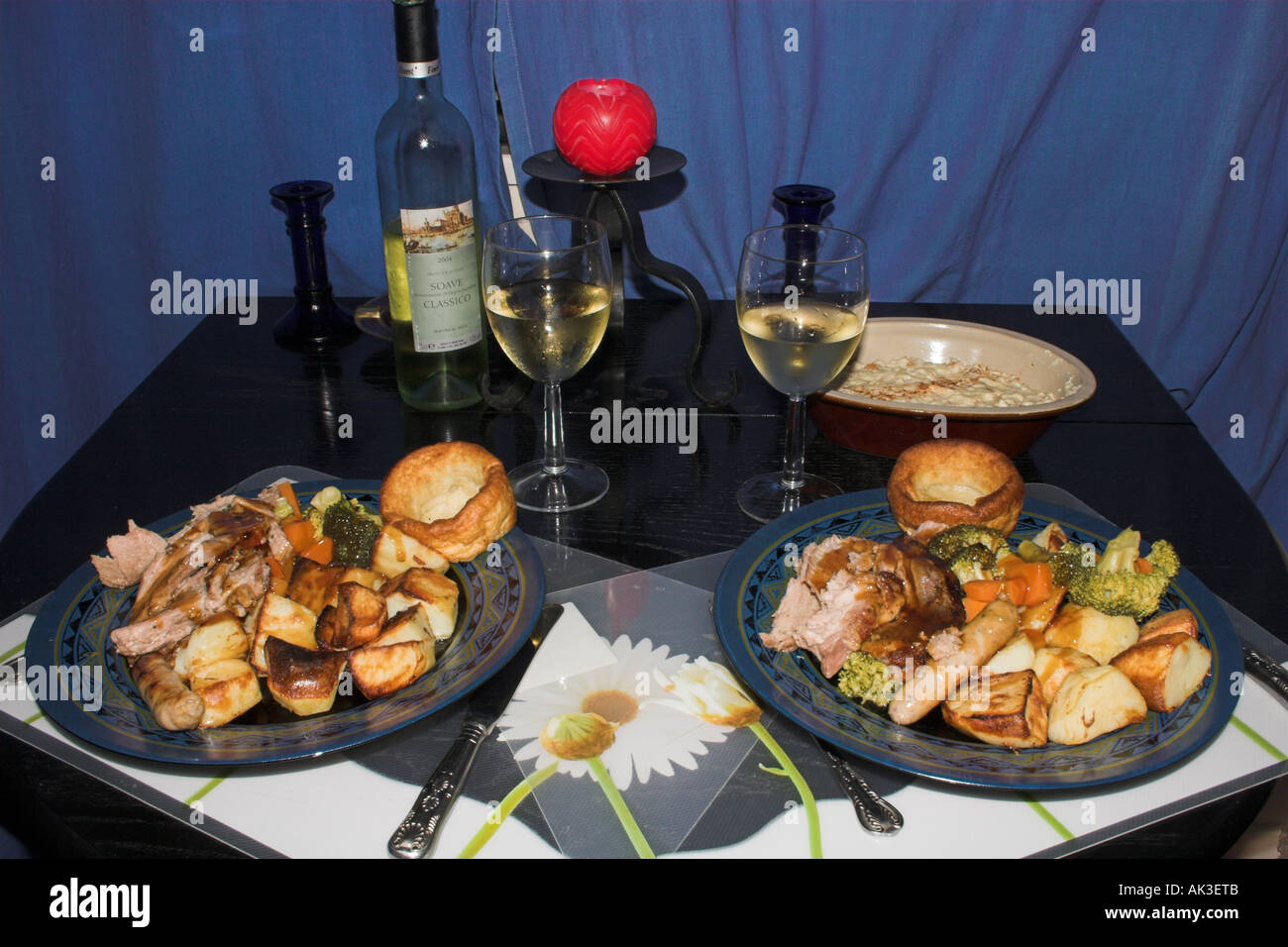 Traditionelles englisches Weihnachtsessen Stockfoto