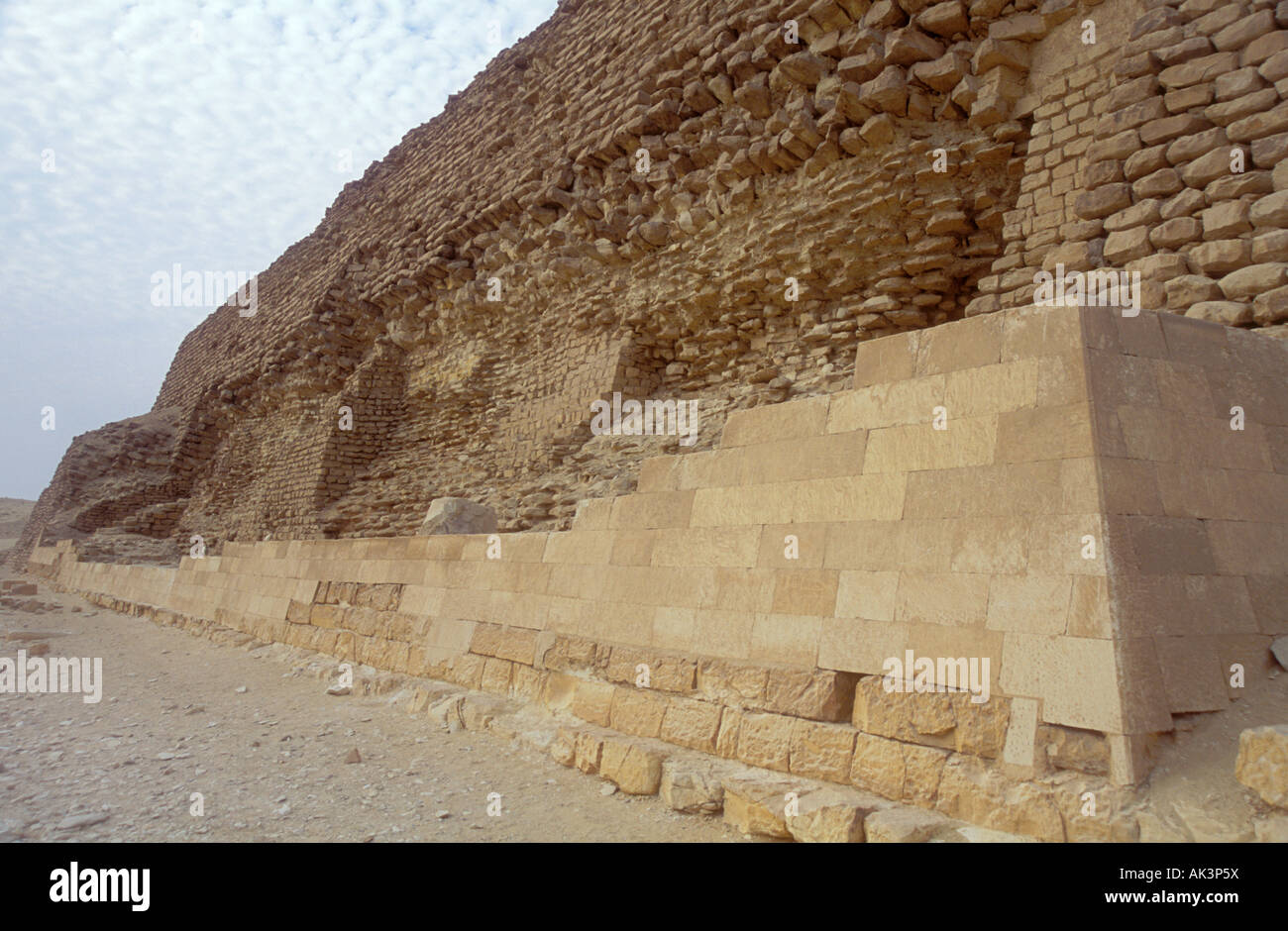 Nahaufnahme von der Stufenpyramide von Saqqara Stockfoto