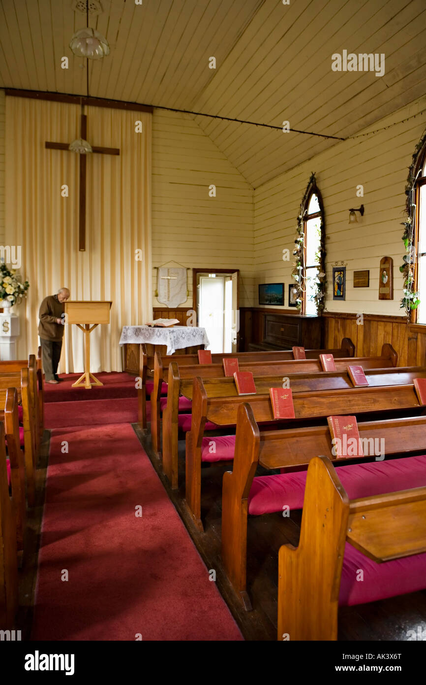 Innenraum der Kirche Aokautere New Zealand Stockfoto