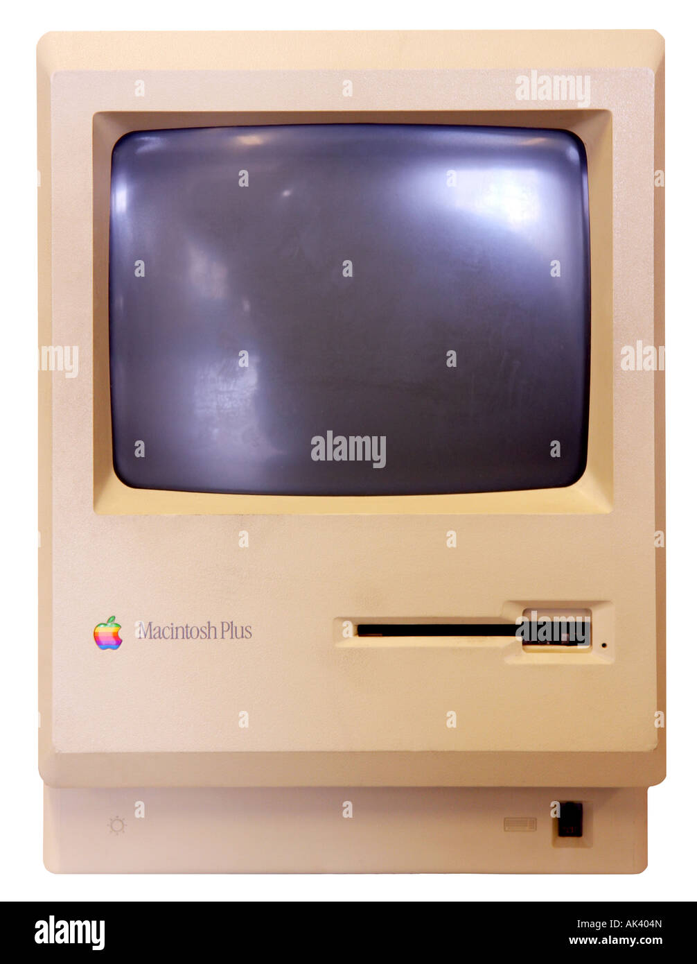 Nahaufnahme von einem alten Macintosh Plus computer Stockfoto