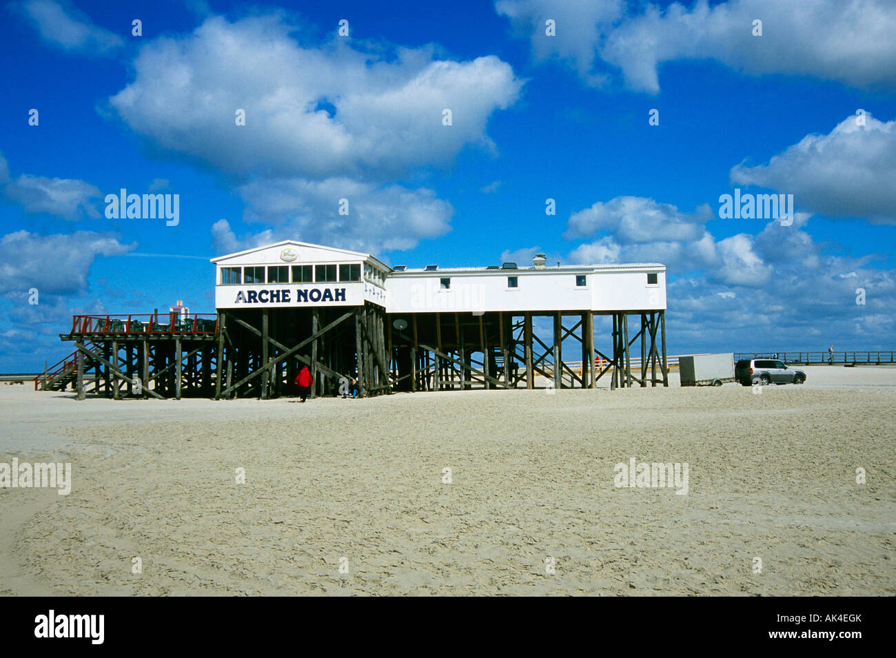 Restaurant Arche Noah / St. Peter Ording Stockfoto