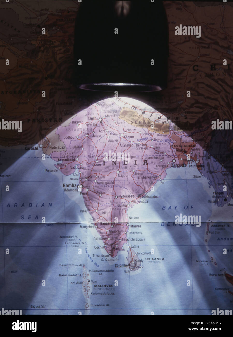 Spot-Licht auf Indien Stockfoto