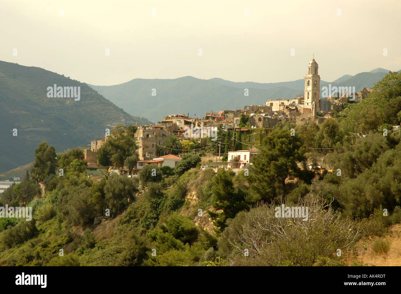 Bussana Vecchia an der italienischen Riviera Ligurien, in der Nähe von San Remo Stockfoto