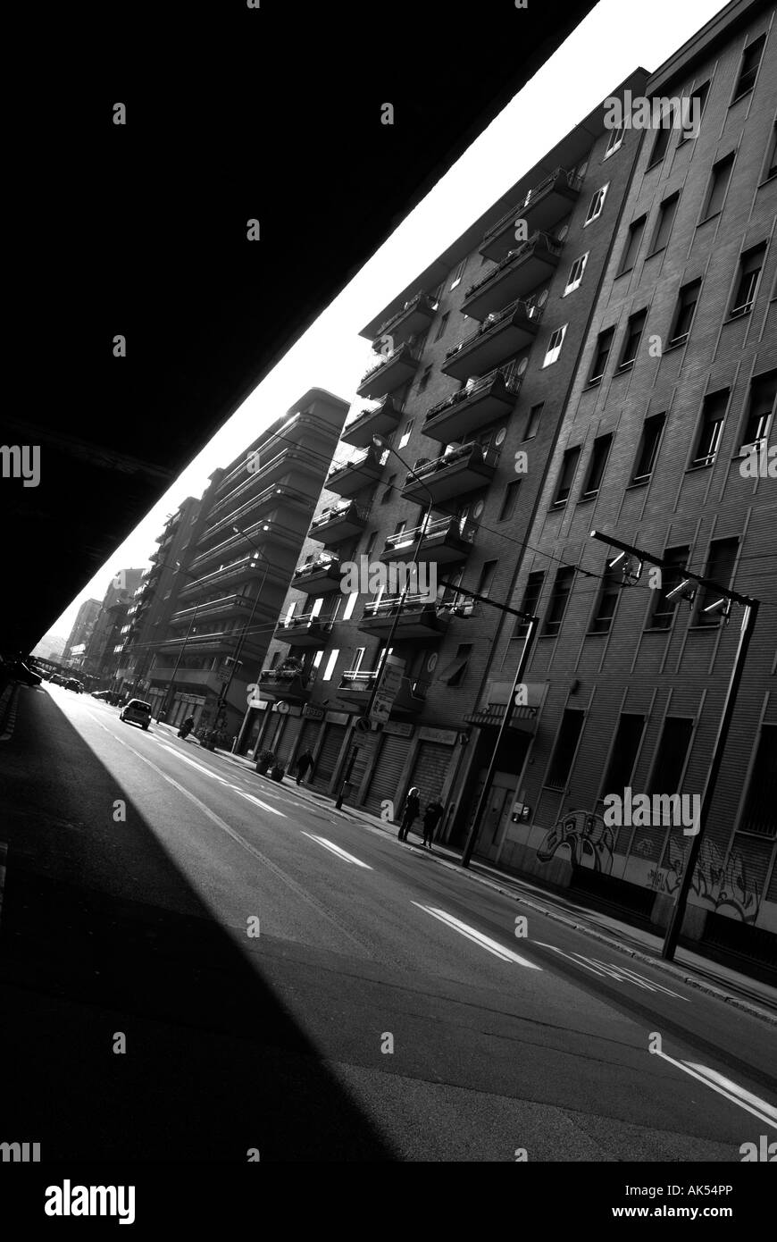 Italien Mailand 2007. Städtische Brücke Landschaft Stockfoto