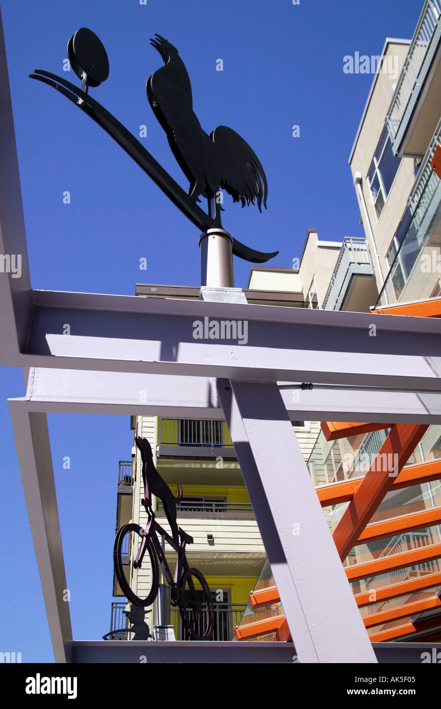 Metall-Skulpturen an PCC Markt Fremont Nachbarschaft Seattle Washington Stockfoto