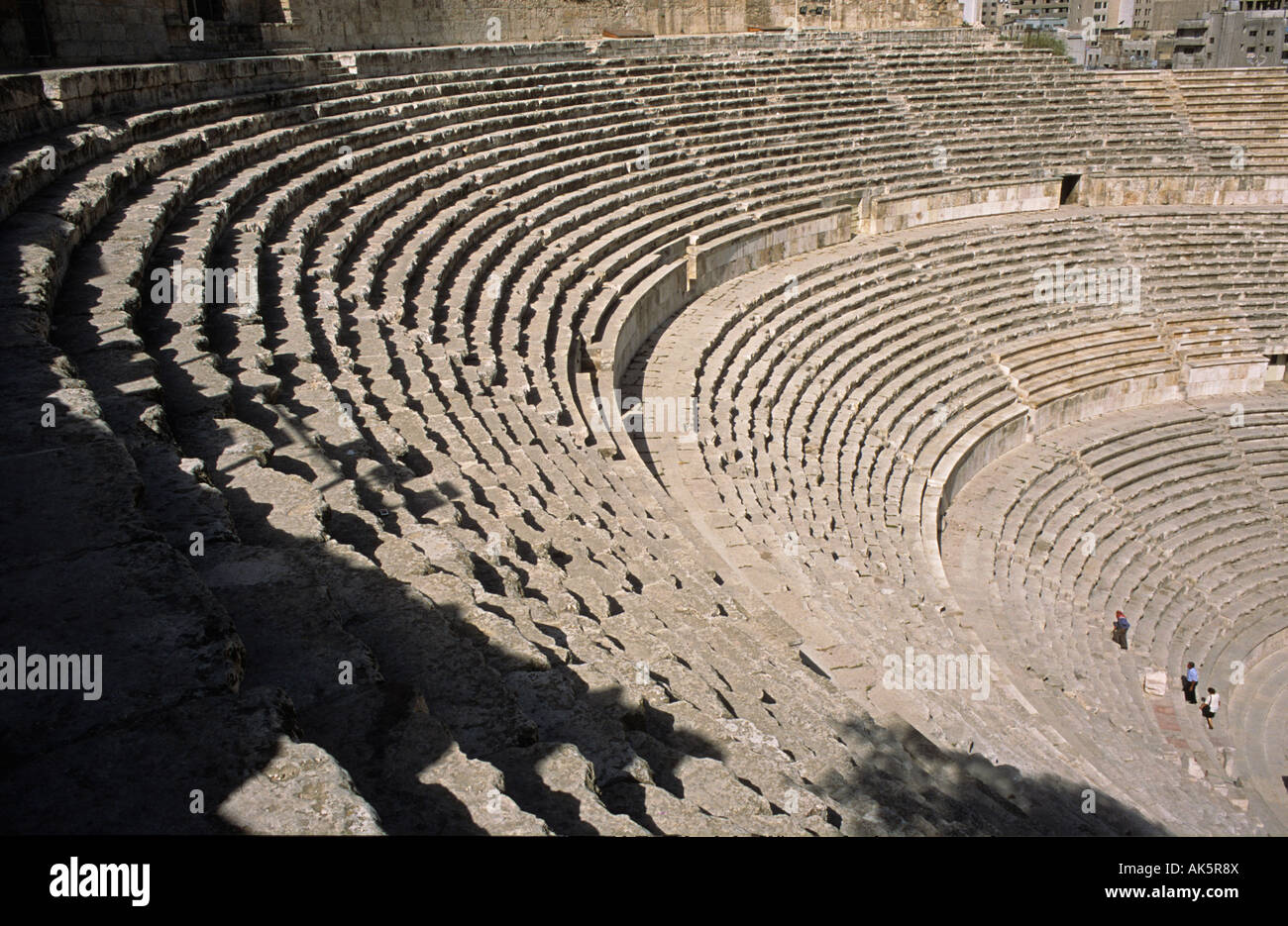Aufsteigenden Stufen des römischen Theaters Amman Jordanien Stockfoto