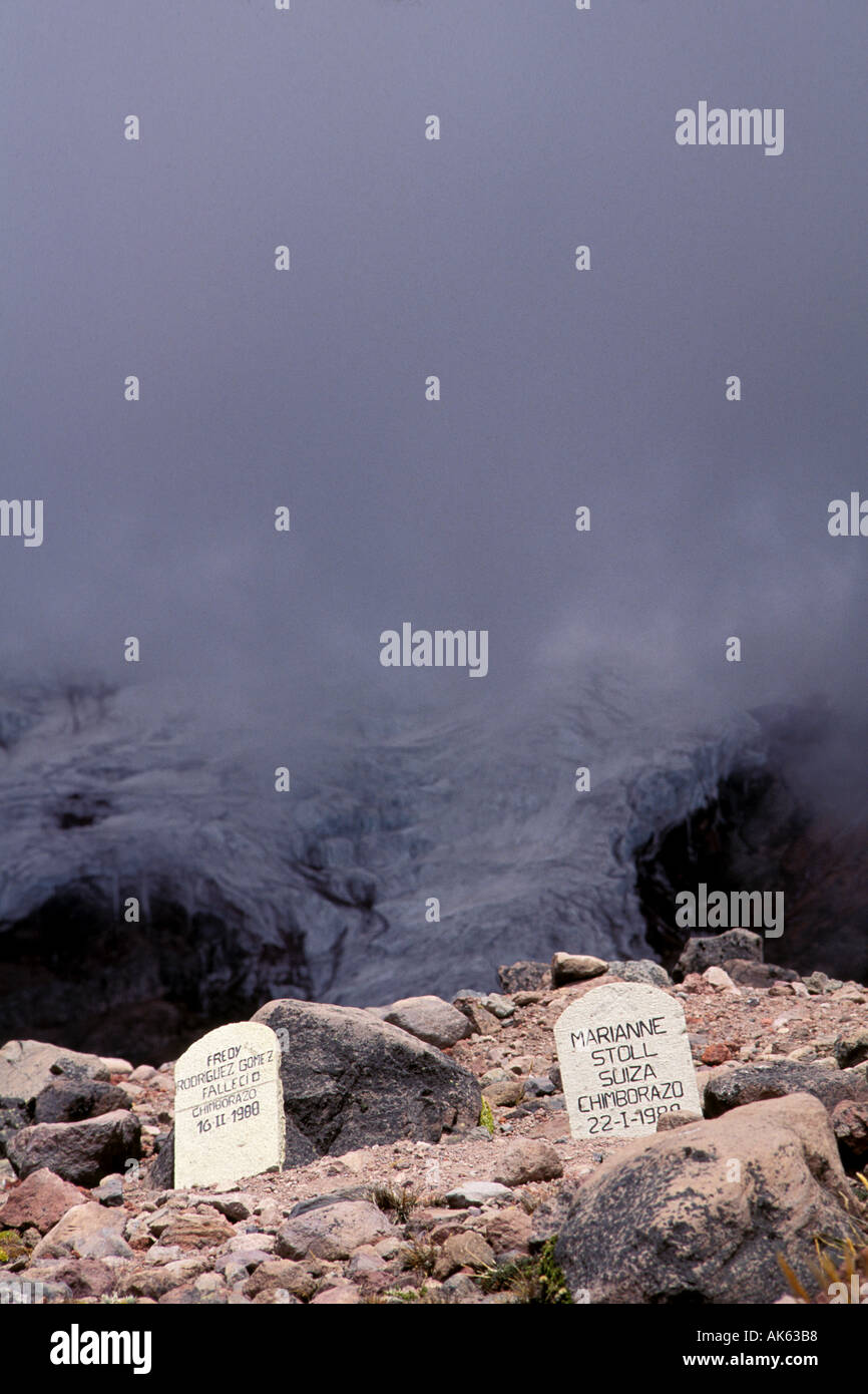 Ecuador, Bergsteiger-Friedhof am Chimborazo Stockfoto