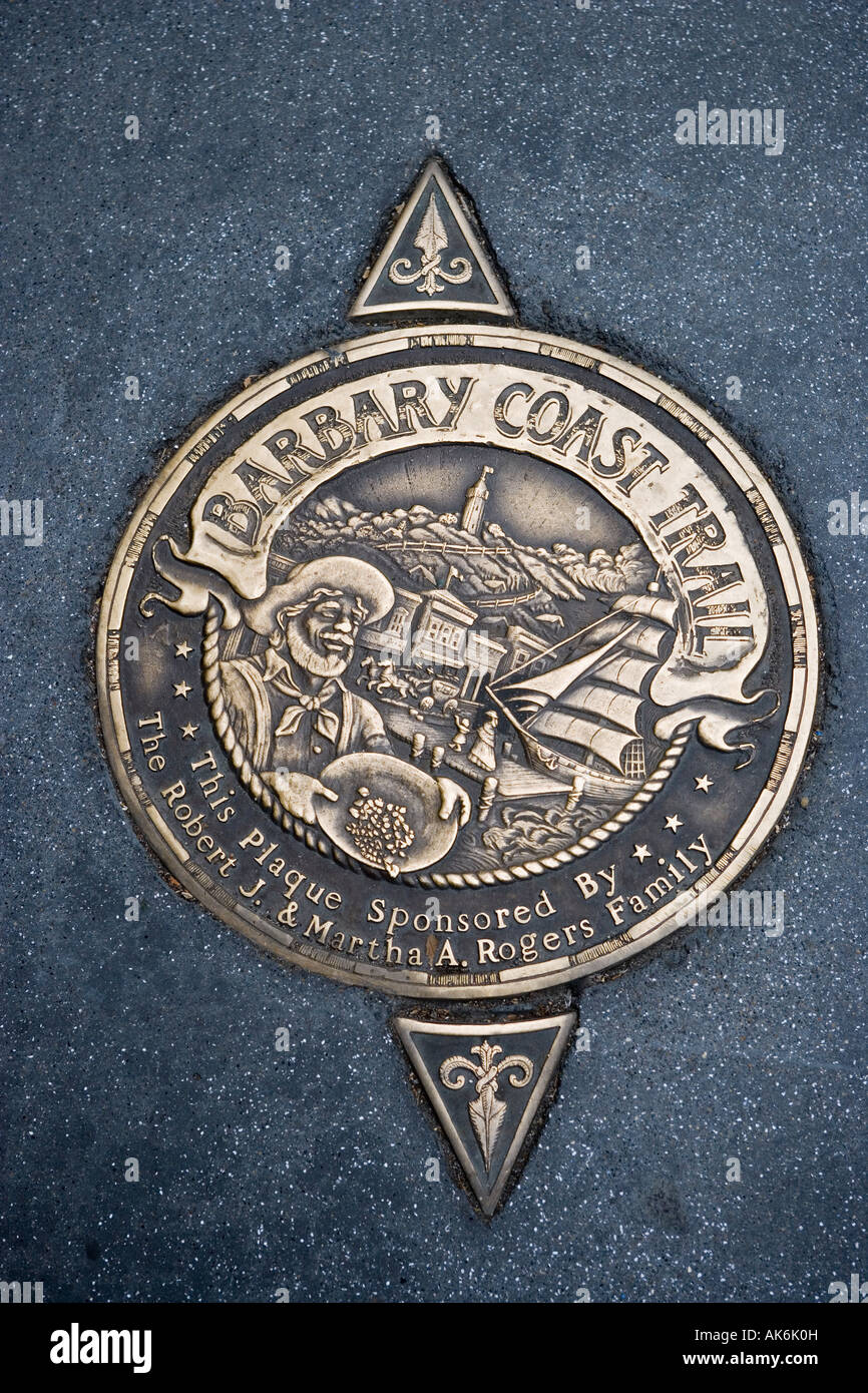 Barbary Coast Trail San Francisco, Kalifornien Stockfoto