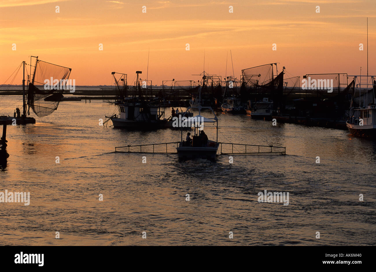 Angelboote/Fischerboote in den Hafen von Cocodrie im Delta Mississippi Flusses Stockfoto
