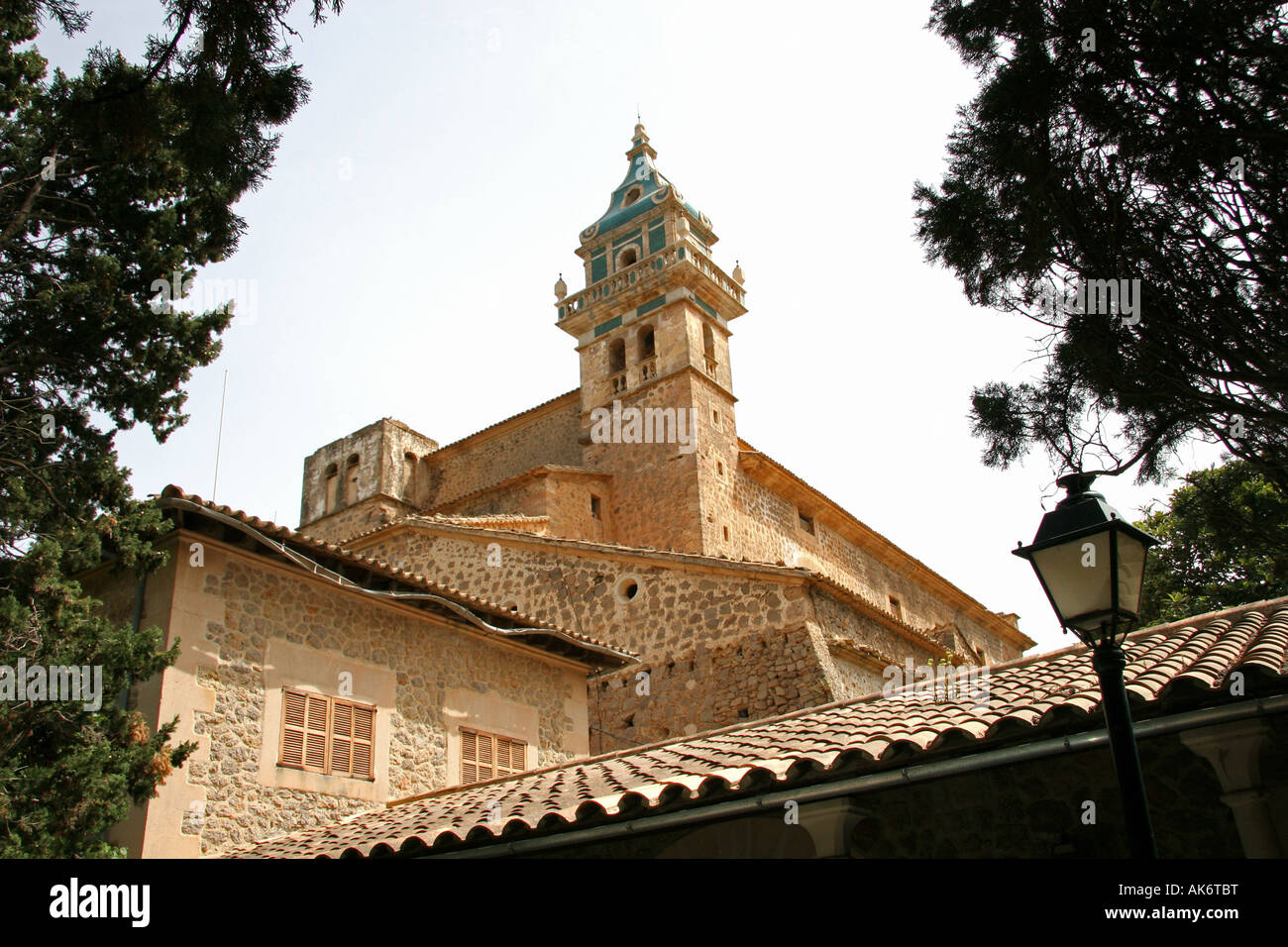 Turm von Real Cartiuja de Valldemossa Mallorca Mallorca Spanien Stockfoto