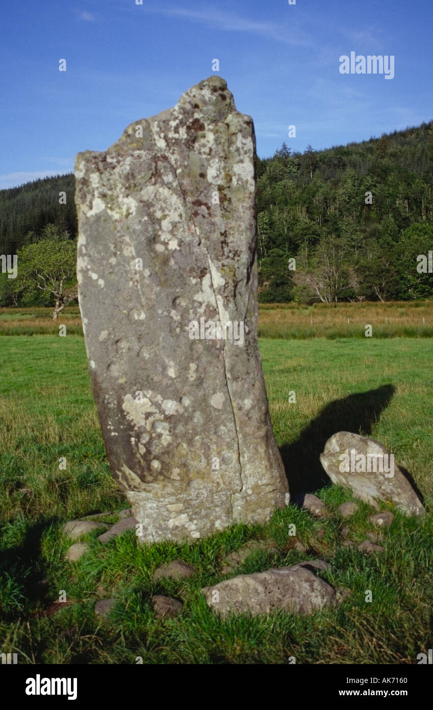 stehenden Stein Ballymeanoch in der Nähe von Kilmartin Glen Lochgilphead Argyll Scotland Europa Stockfoto