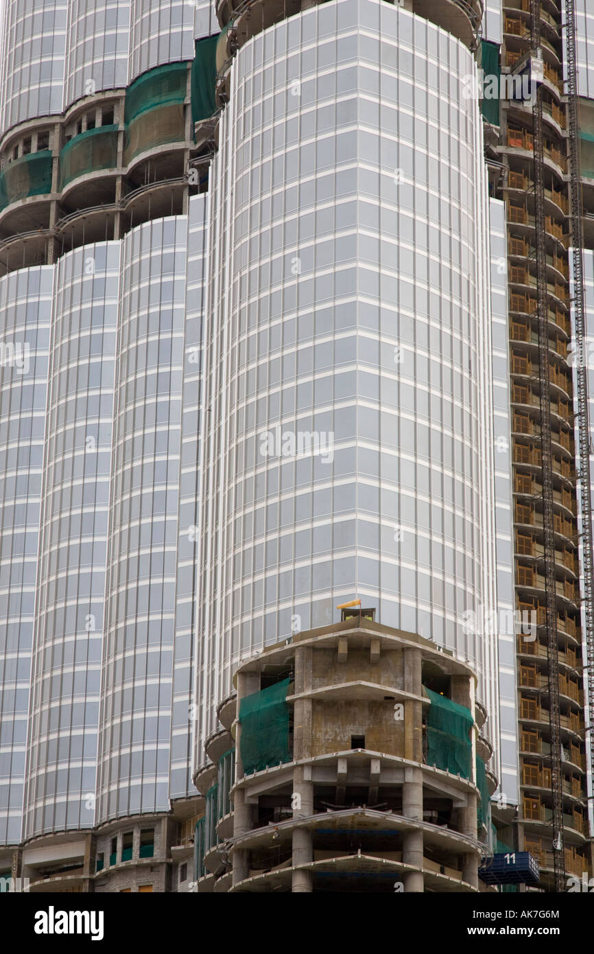 Unvollendete Buildng VAE Burj Dubai 'Dubai Turm' ich oder Burj Khalifa ist ein supertall Wolkenkratzer in Dubai, Vereinigte Arabische Emirate Stockfoto