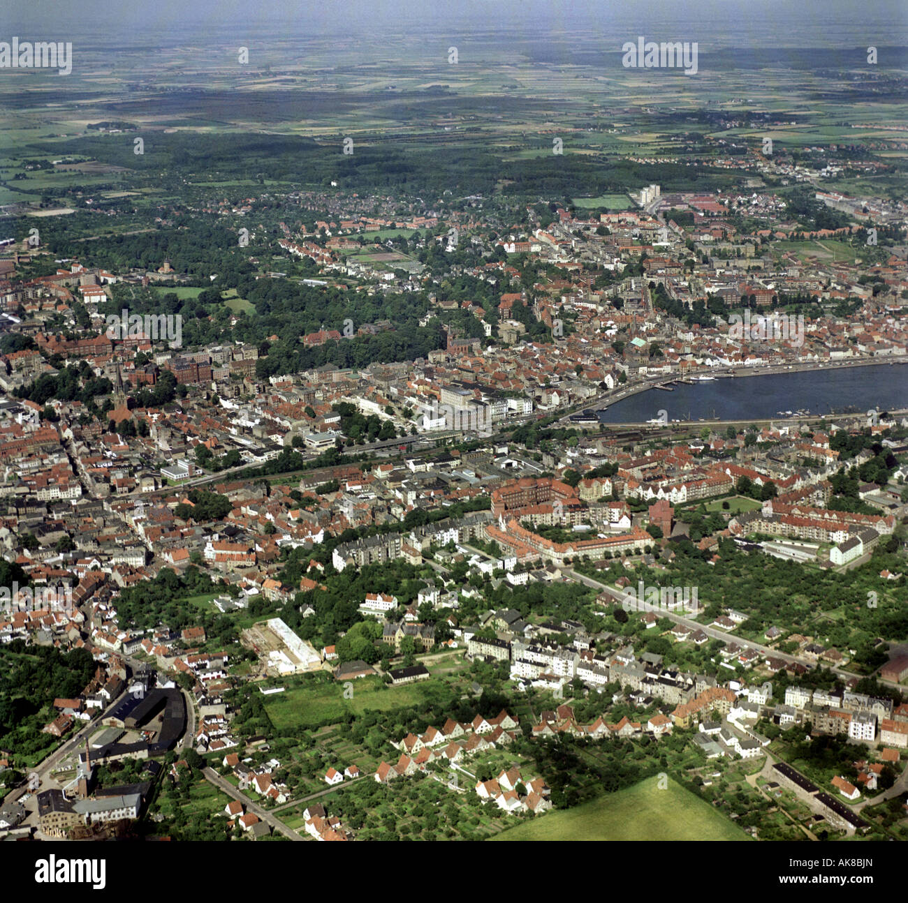 Blick auf die Stadt, Deutschland, Schleswig-Holstein, Flensburg Stockfoto