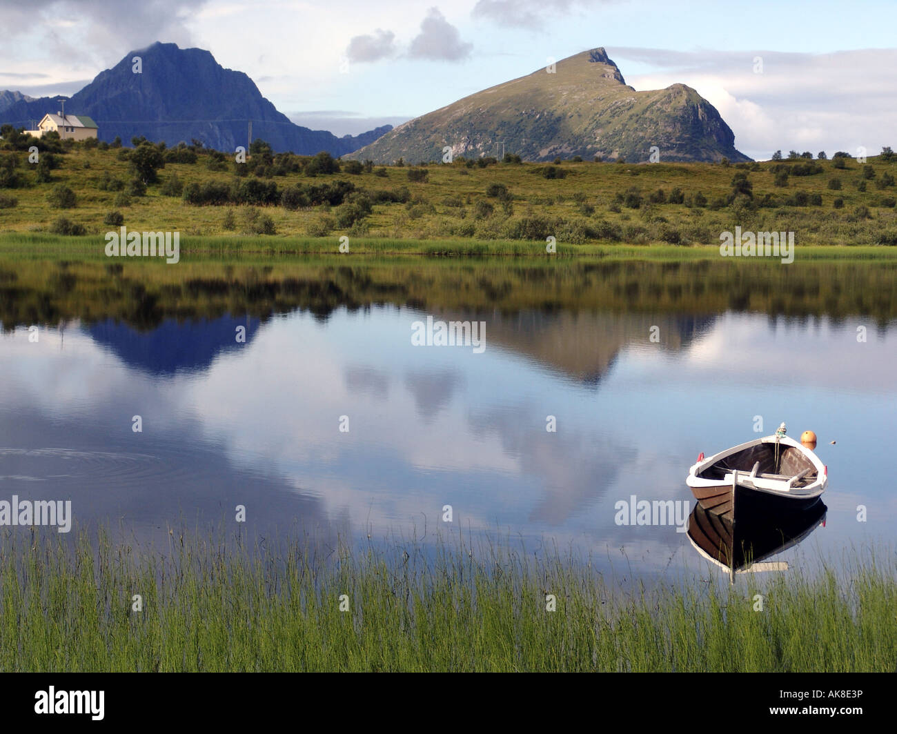 idyllische Landschaft auf den Lofoten Inseln, Norwegen, Lofoten-Inseln, Leknes Stockfoto