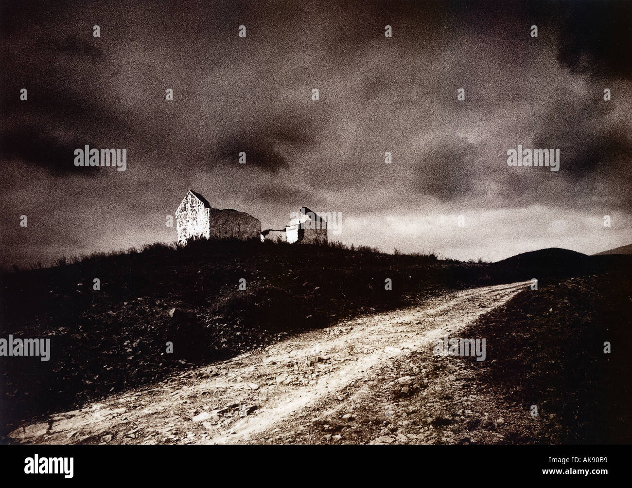 Hausruine am Hügel Mijas Andalusien Spanien Stockfoto