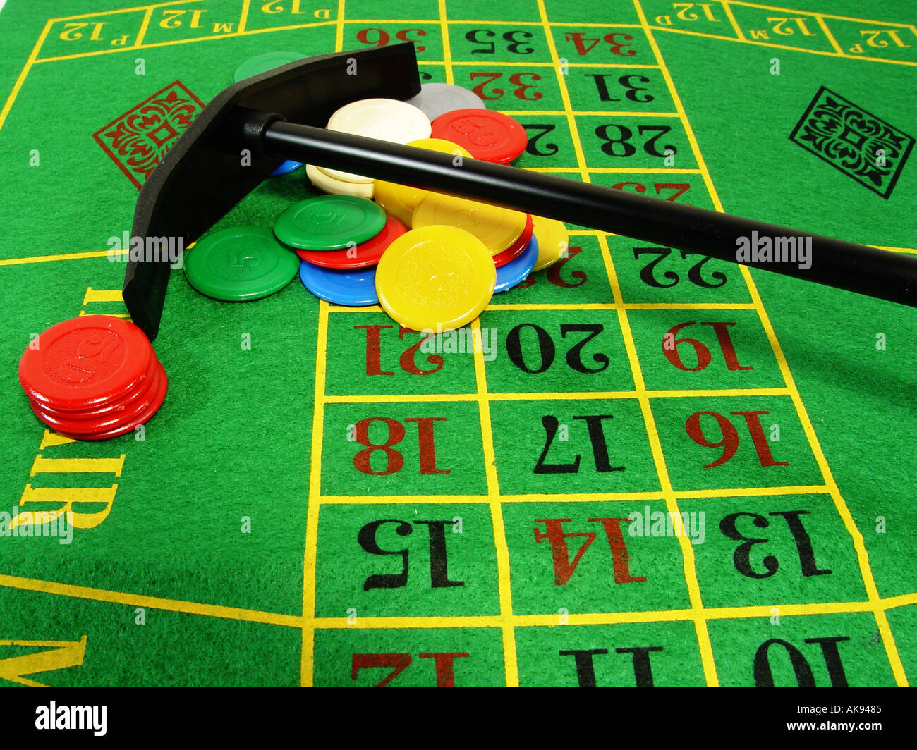 Roulette-Aktien als Symbol für riskante Geschäfte und Spekulationen Stockfoto