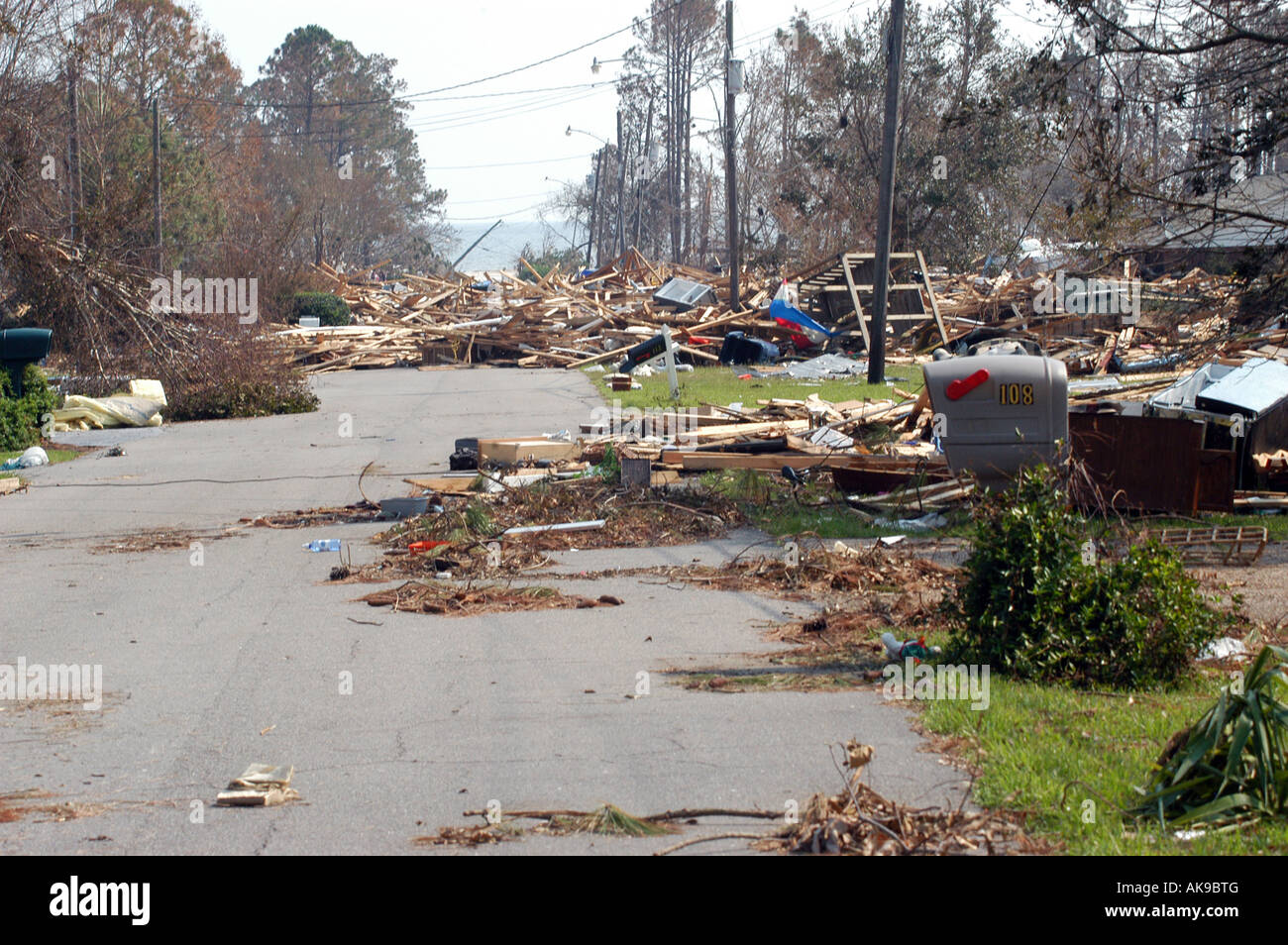 Hurrikanschäden nach Katrina Stockfoto