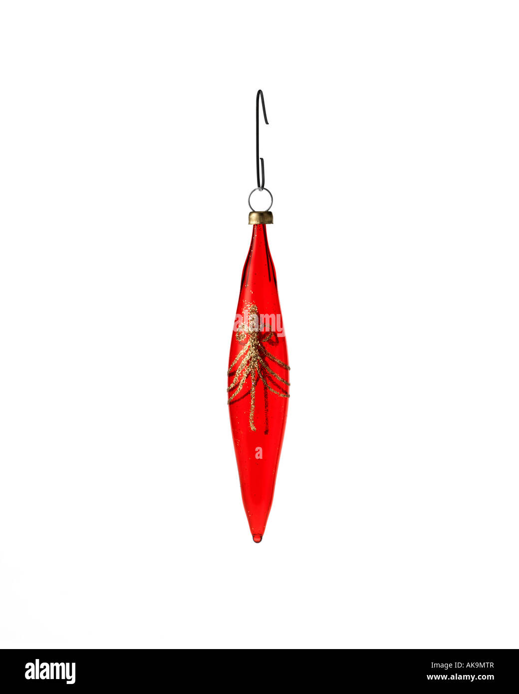 Christbaumschmuck an Haken hängen Stockfoto