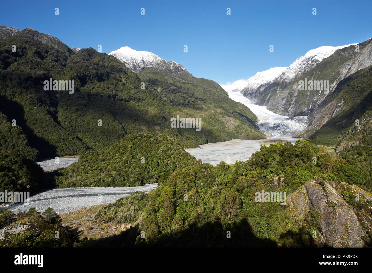Franz Josef Glacier Westland Nationalpark Westküste Südinsel Neuseeland Stockfoto