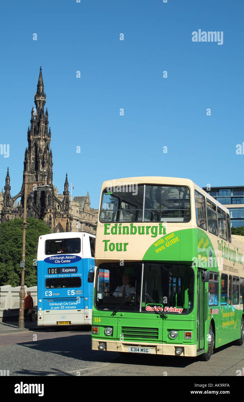 Edinburgh Schottland UK Europa Airport Express Shuttle und Tour-bus Stockfoto