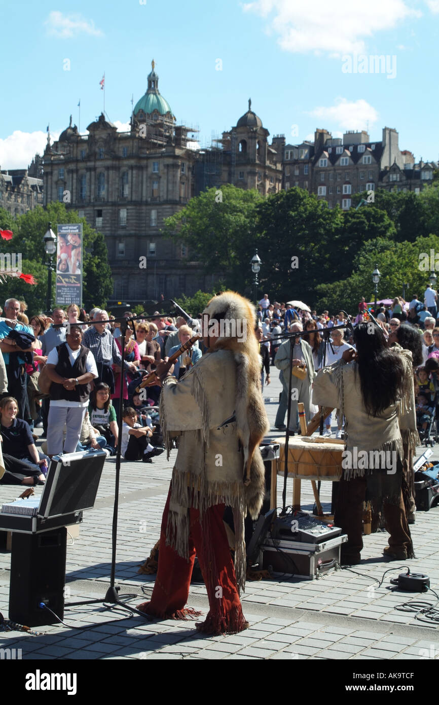 Edinburgh International Festival Schottland Straßenkünstler Stockfoto