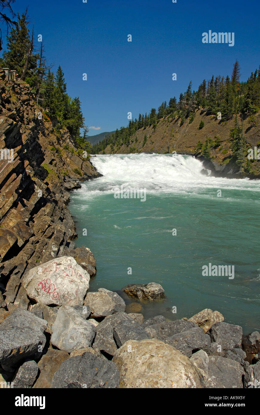 Bow Falls Banff Alberta Kanada kanadischen Rockies kanadischen Rocky Mountains Banff Nationalpark Stockfoto