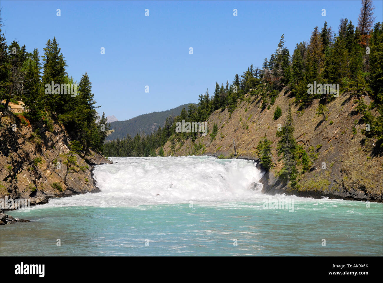 Bow Falls Banff Alberta Kanada kanadischen Rockies kanadischen Rocky Mountains Banff Nationalpark Stockfoto