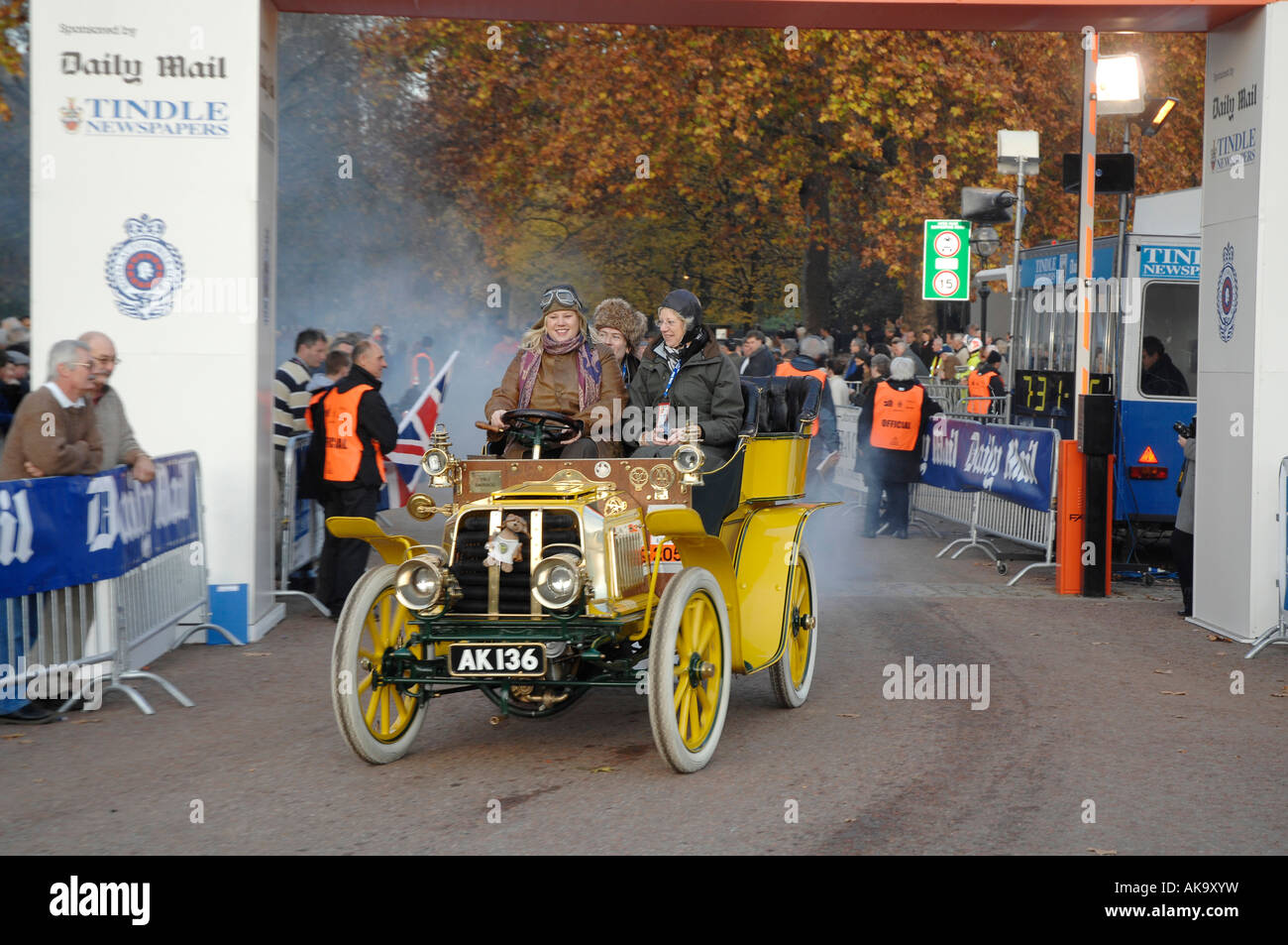 Führen Sie 1902 Darracq auf 2007 London to Brighton Stockfoto