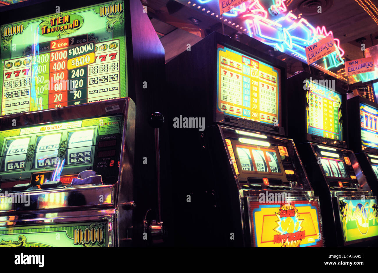 Spielautomaten im Casino in Las Vegas, Nevada, USA Stockfoto