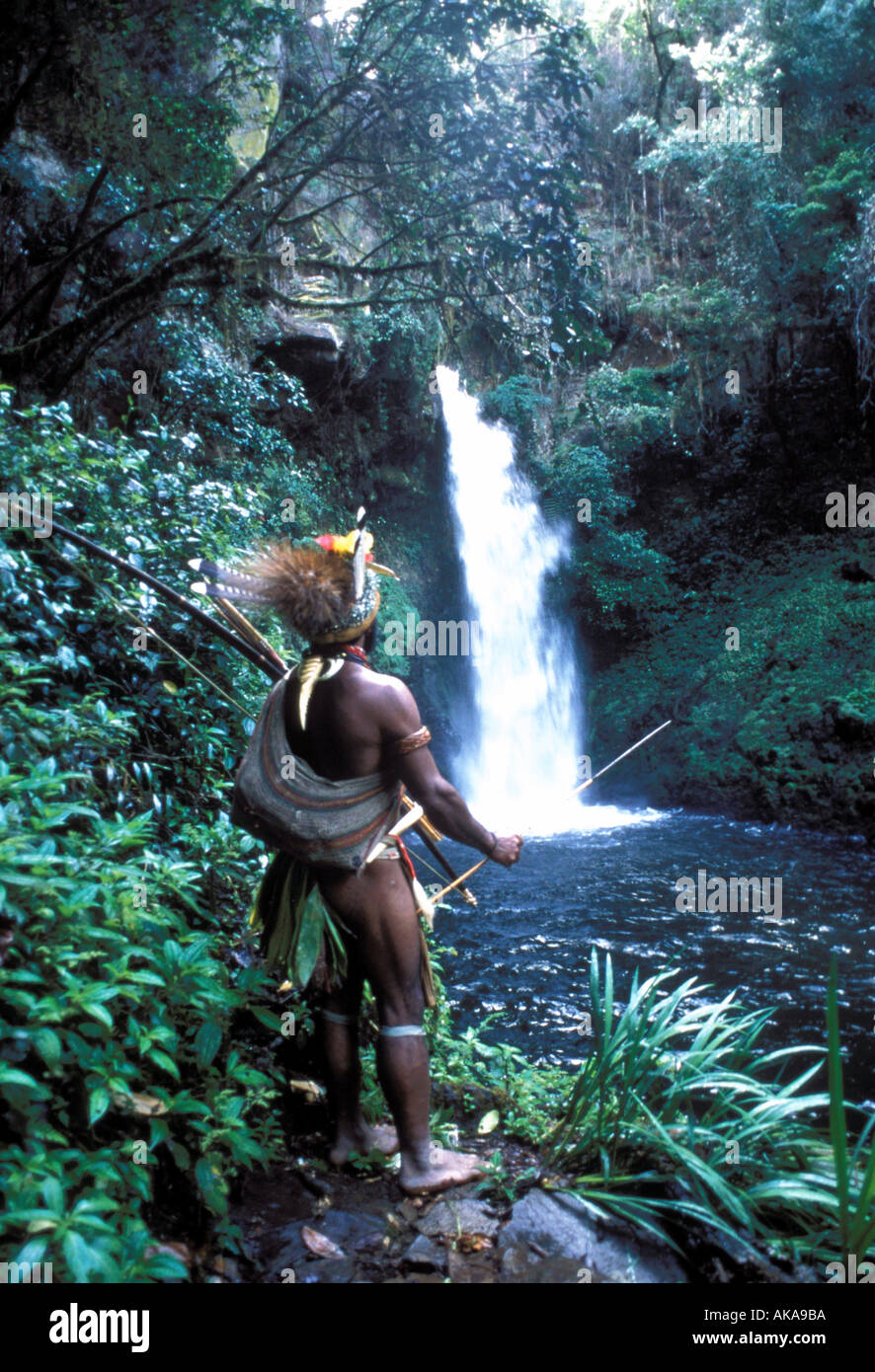 Huli-Krieger in Tari Highland Papua-Neu-Guinea Stockfoto