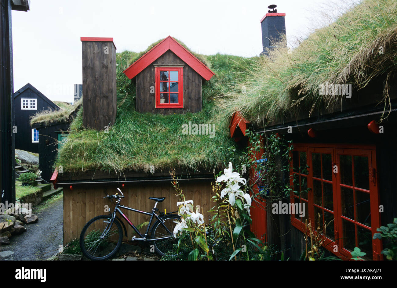 Tinganes in Tórshavn, Färöer Inseln Stockfoto