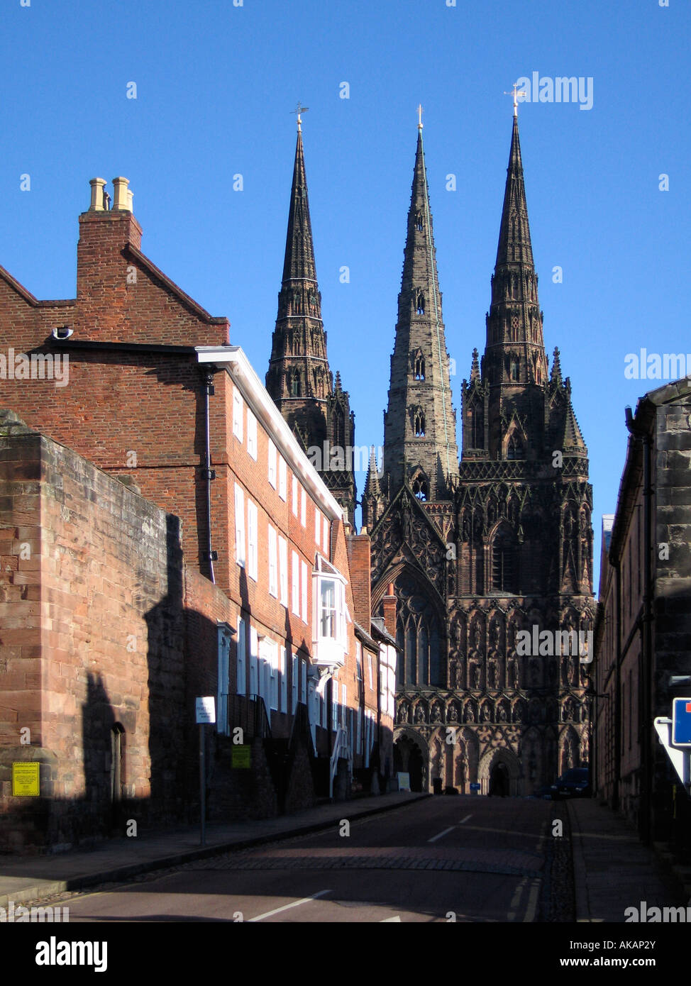 Alten georgianischen Gebäude am Eingang der Kathedrale nahe Lichfield Staffordshire England Stockfoto