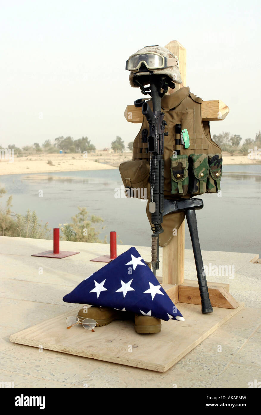 Ein Denkmal der gefallenen Soldaten. Stockfoto