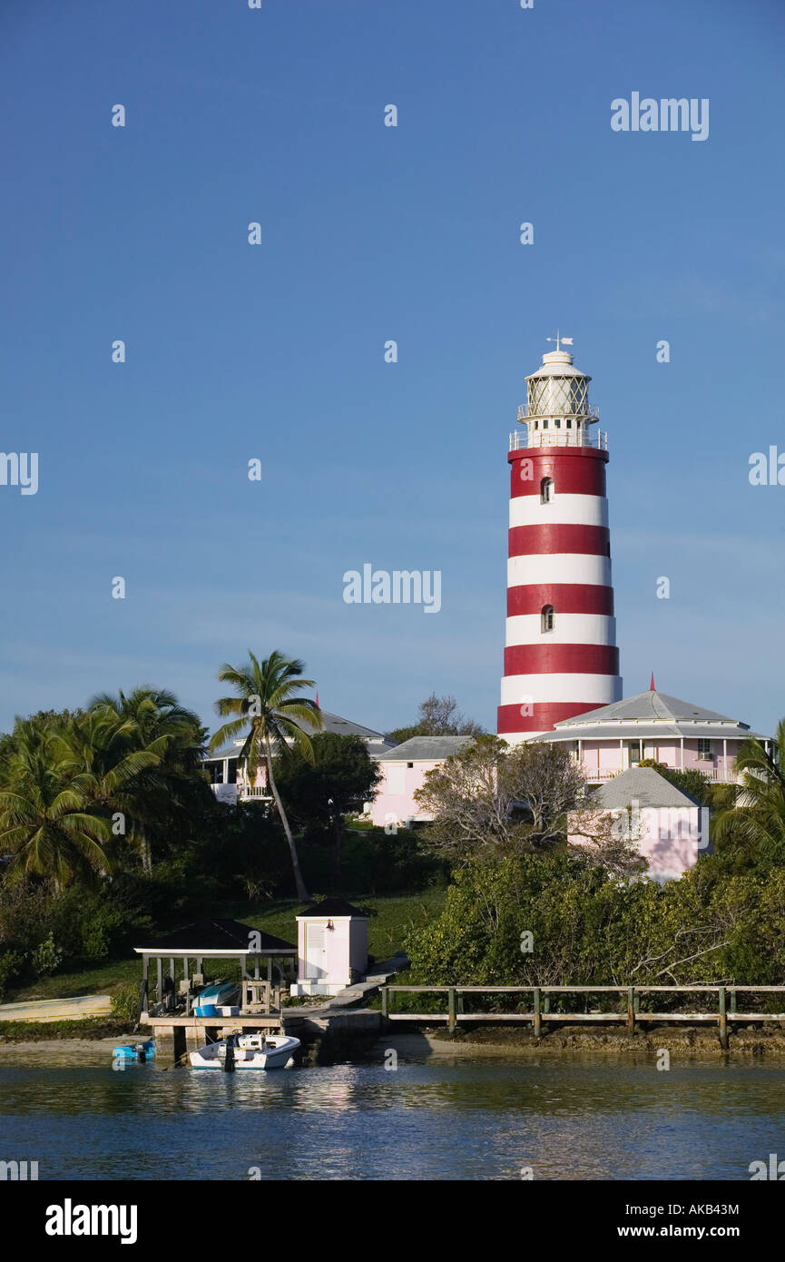 "Loyalist Cays", Elbow Cay, Hope Town, Bahamas, Abacos Elbow Cay Lighthouse Stockfoto