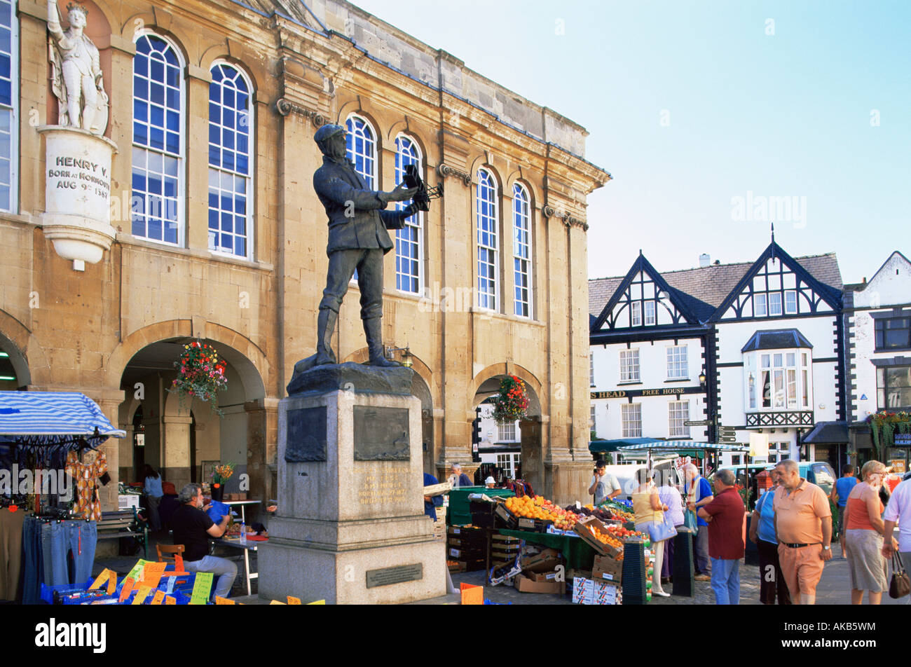 Großbritannien, Wales, Monmouthshire, Monmouth, Statue von Charles Stewart Rolls Stockfoto