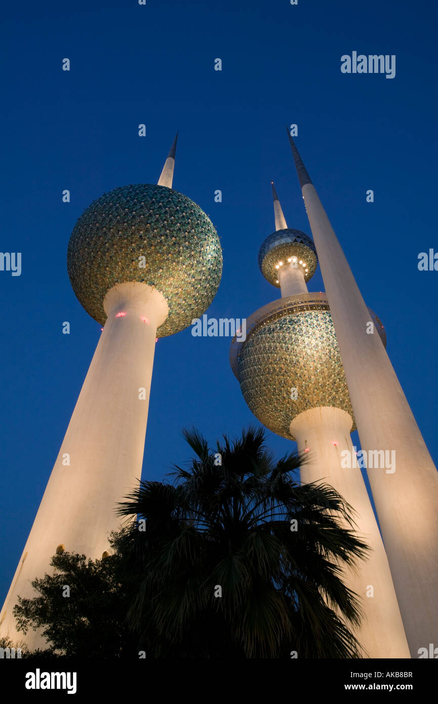 Kuwait, Kuwait-Stadt, Kuwait Towers Stockfoto